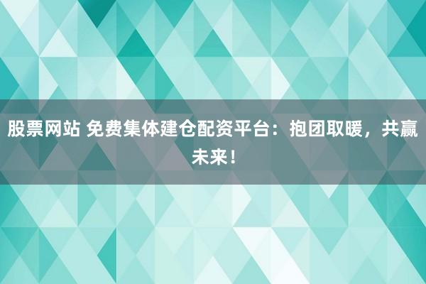 股票网站 免费集体建仓配资平台：抱团取暖，共赢未来！