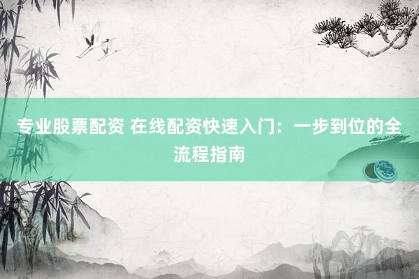 专业股票配资 在线配资快速入门：一步到位的全流程指南