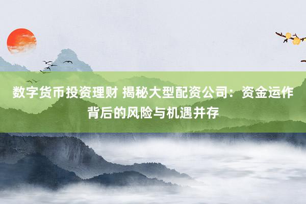 数字货币投资理财 揭秘大型配资公司：资金运作背后的风险与机遇并存