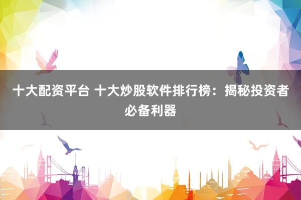 十大配资平台 十大炒股软件排行榜：揭秘投资者必备利器