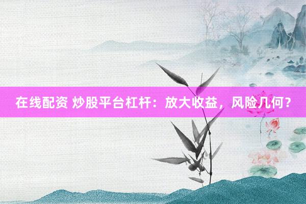 在线配资 炒股平台杠杆：放大收益，风险几何？