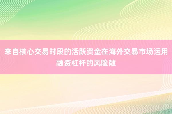 来自核心交易时段的活跃资金在海外交易市场运用融资杠杆的风险敞