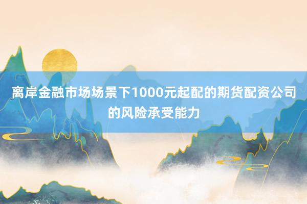 离岸金融市场场景下1000元起配的期货配资公司的风险承受能力