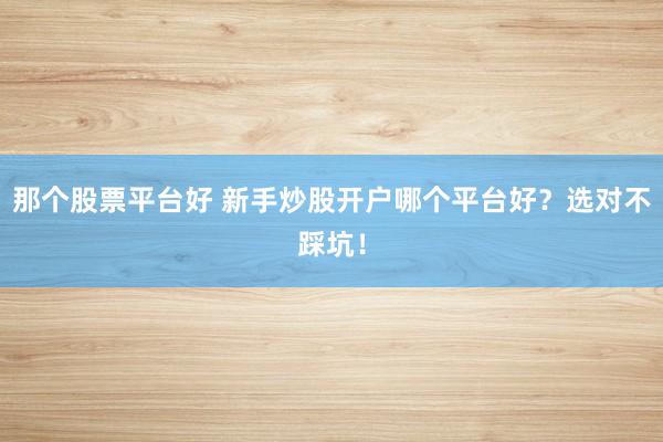 那个股票平台好 新手炒股开户哪个平台好？选对不踩坑！