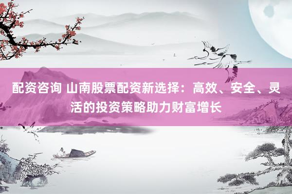 配资咨询 山南股票配资新选择：高效、安全、灵活的投资策略助力财富增长